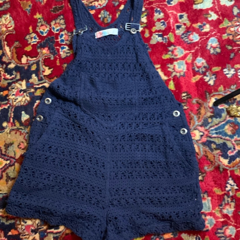 NWOT Free People Crocheted Overalls